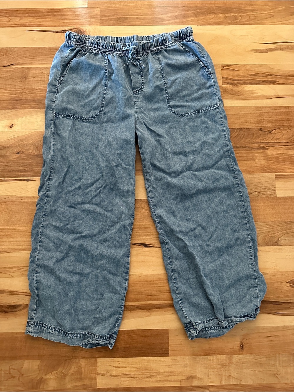 Splendid Light Blue Elastic Waist Denim Pants